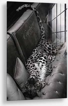 Wallfield™ - Luxury Jaguar | Glasschilderij | Gehard glas | 40 x 60 cm | Magnetisch Ophangsysteem