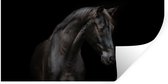 Muurstickers - Sticker Folie - Paard - Dier - Zwart - 80x40 cm - Plakfolie - Muurstickers Kinderkamer - Zelfklevend Behang - Zelfklevend behangpapier - Stickerfolie