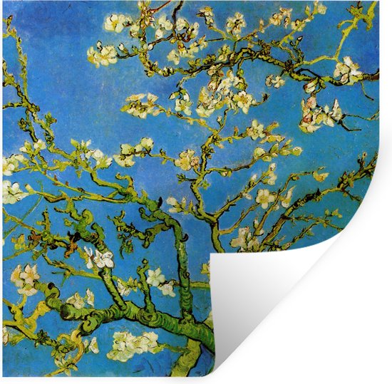 Muurstickers - Sticker Folie - Amandelbloesem - Vincent van Gogh - 100x100 cm - Plakfolie - Muurstickers Kinderkamer - Zelfklevend Behang XXL - Zelfklevend behangpapier - Stickerfolie
