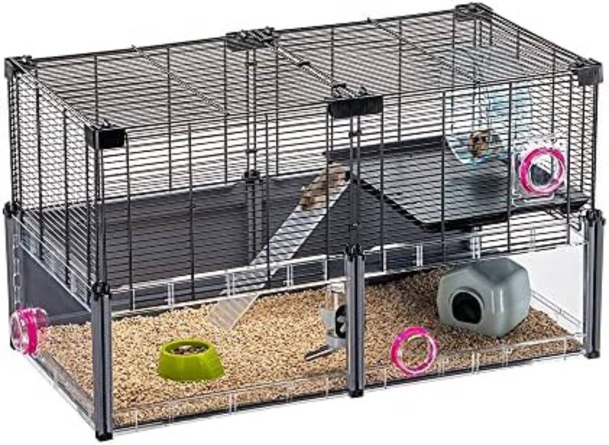 Hamsterkooi - Hamster kooi -Hamster huisje - Hamster bodembedekking - 72,5 x 37,5 x 42 cm - Merkloos