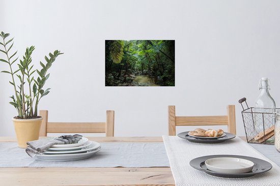 Sticker Muursticker Jungle - Rivière dans la jungle tropicale - 30x20 cm - film adhésif autocollant - sticker mural repositionnable