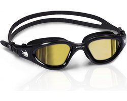 BTTLNS Zwembril - Gespiegelde lenzen - Extra UV-filtering - Duurzame en silicone materiaal - Anti-condens lenzen - Multi functionele zwembril - Inclusief zwembril zakje - Valryon 1.0 - Goud