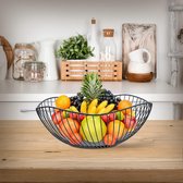 Fruitmand met golfvorm, fruitmand van metaal, moderne decoratieve fruitschaal, snackmand, opbergmand voor fruit, groenten, brood (26 x 26 x 10 cm)