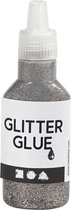 Glitterlijm, zilver, 25 ml/ 1 fles