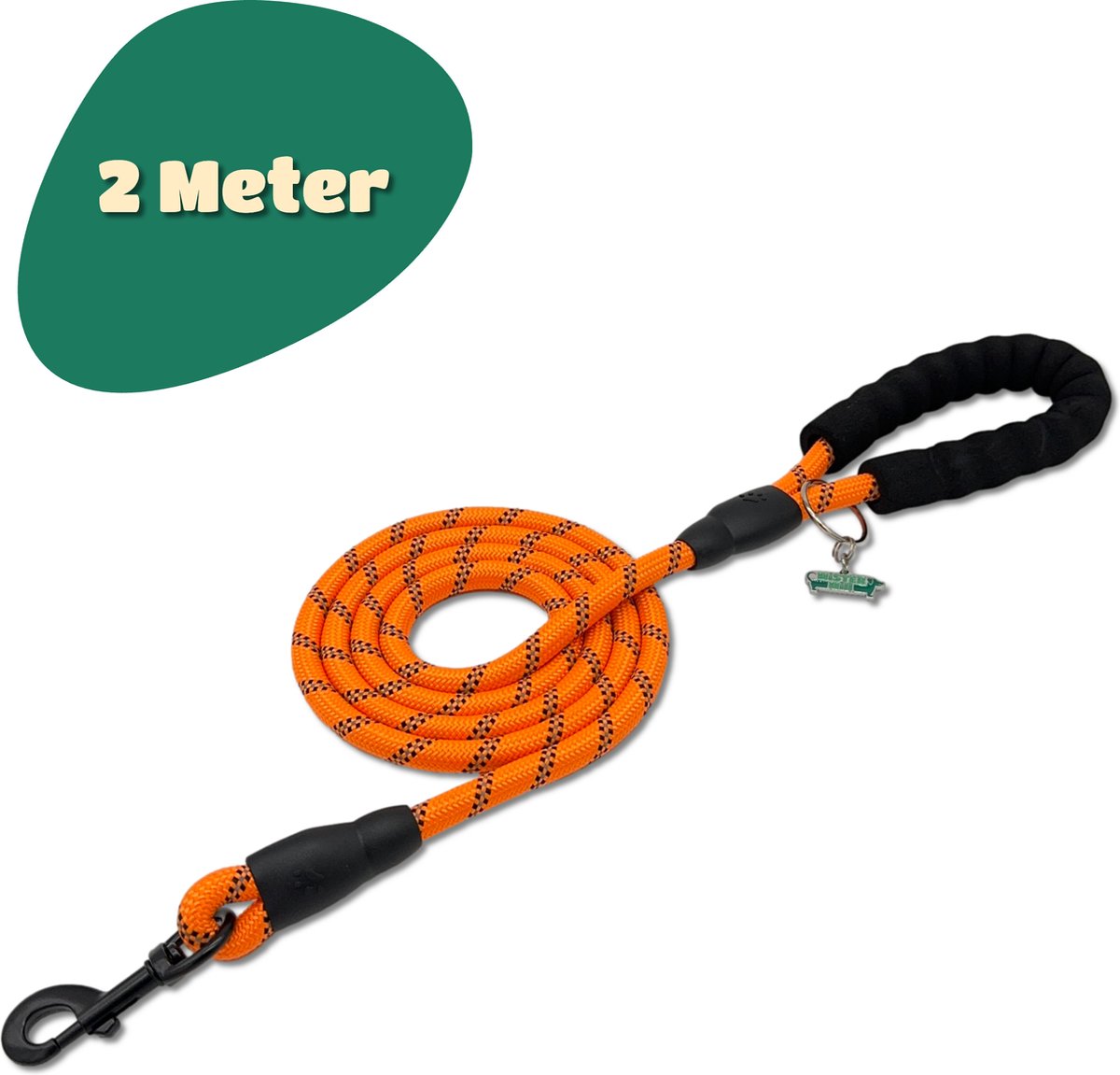 Bol.com Mister Mill Reflecterende Hondenriem 2 Meter Oranje - Honden Riem - Hondenlijn - Honden Lijn aanbieding