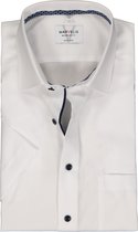 MARVELIS modern fit overhemd - korte mouw - structuur - wit - Strijkvrij - Boordmaat: 44