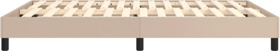 The Living Store Sommier tapissier simili cuir cappuccino 140x200 cm - Sommier tapissier - Sommier tapissier - Lit - Lit bébé - Meubles de couchage - Cadre de lit - Sommier - Lit double - Sommier tapissier - Lits - Lits Berceaux
