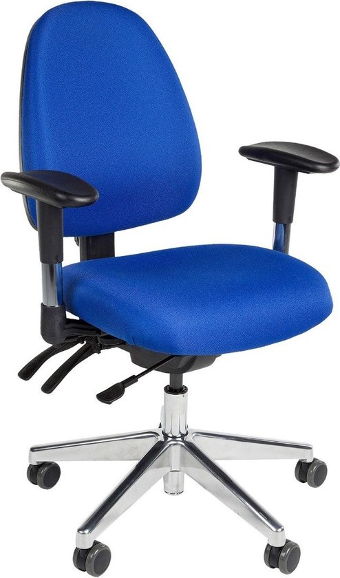 ABC Kantoormeubelen bureaustoel stella nova blauw stof met kunststof voetkruis
