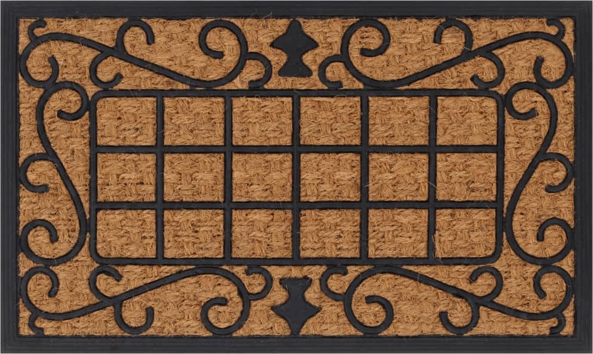 vidaXL - Deurmat - rechthoekig - 45x75 - cm - rubber - en - kokosvezel