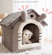Avoir Avoir®-Opvouwbaar Huisdierenbed - Dieren huis - Comfortabele Slaapplaats voor Katten en Honden - Grijs - 49x39x46cm - Hoogwaardig Katoenmateriaal - Ademend Ontwerp - Handwasstijl - Geschikt voor Huisdieren tot 14 kg