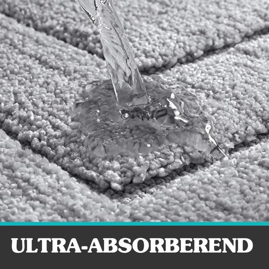 Oiyeefo 2 stuks badmat antislip antislip antislip schimmel: 40 x 60 cm - grijze chenille badkamermat extra zacht en pluizig super absorberend badtapijt voetmat, machine wasbare badkamer douche