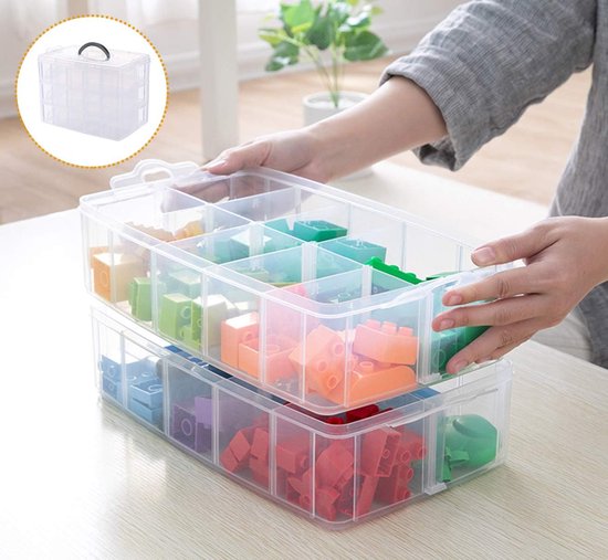 ARTDOT Diamond Painting Opbergdozen, Stapelbare Craft Opslag Organisatoren 64 Slots Individuele Containers voor Diamond Art Kralen Nail Pill Strass Zaad