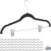 Relaxdays 60 x kledinghanger met clips - fluweel - klerenhanger – broekhangers