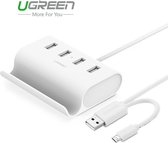 4 Port Hub USB 2.0 Micro USB OTG met Telefoonhouder UG035