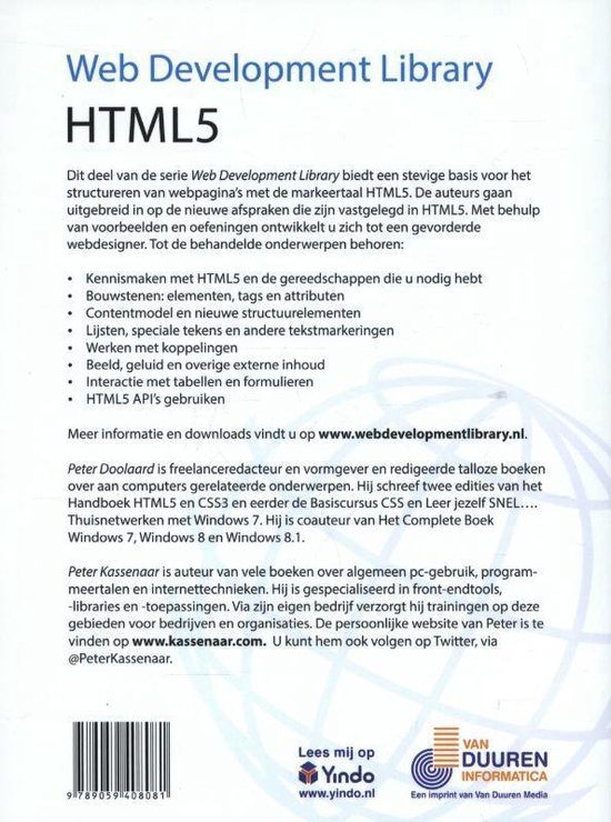 Web Development Library - HTML5 | 9789059408081 | Peter Doolaard ...