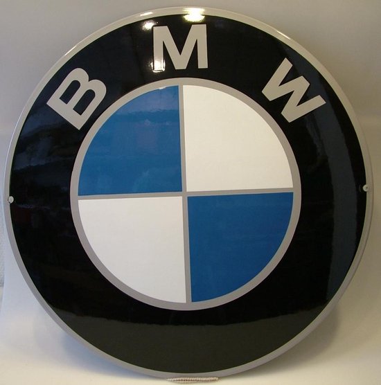 verhaal klinker Plakken BMW reclame bord - emaille groot rond reclamebord | bol.com