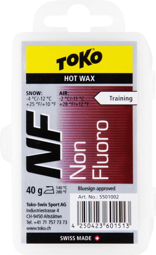 Toko Ski/Snowboard Wax Hot Wax No Fluor 4ᵒC tot 12 ᵒC Warm 40 gram
