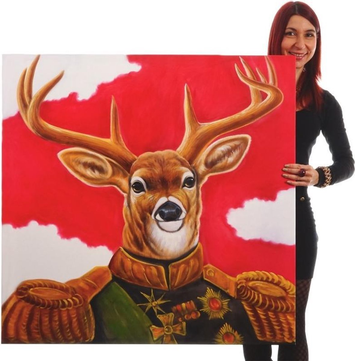 Handgeschilderde Olieverf schilderij Engel