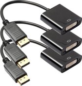 DisplayPort Male naar DVI Female kabel - 20cm - set van 3 stuks