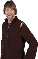 6 stuks: Middeleeuws shirt - bruin - 3x L en 3x XL
