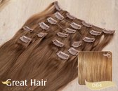 Clip In haarextensions set - 50cm - natuurslag - #DB4 - goud