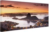 Canvas Schilderij Zonsondergang - Brazilië - Rio de Janeiro - 120x80 cm - Wanddecoratie