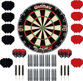 Winmau Blade 5 - dartbord - plus 2 sets - dartpijlen - plus 30 - dartflights - plus 30 - dartshafts - cadeauset