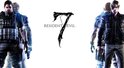 Promotionele afbeelding van Resident Evil 7 met twee personages op de voorgrond en het logo.