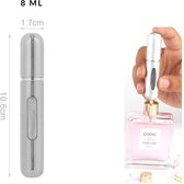 Mini (na)vul parfum flesje - Nieuwste model 2021 met betere navulbare parfum verstuiver - Parfum verstuiver - Mini parfum verstuiver - Zilveren mini parfum verstuiver!