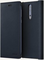 Nokia Origineel Lederen Flip Case Blauw voor: Nokia 8 (NIET voor de Sirocco 8)