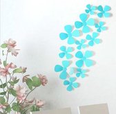 3D Bloemen - Muurdecoratie - 4 Blad Blauw