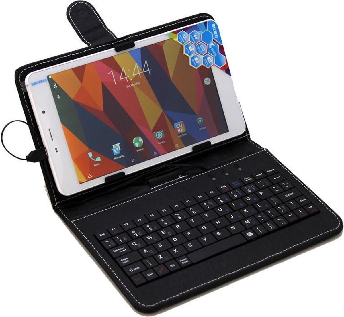 Tablet Hoes met Toetsenbord en Stylus Pen voor 7 Inch Tablets