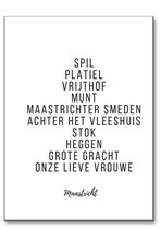 Poster met wijken/straten van Maastricht - A3 Poster 29x42cm
