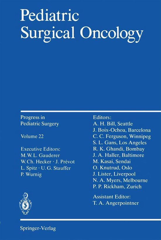Progress in Pediatric Surgery 22 - Pediatric Surgical Oncolo ... - cover