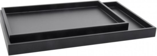 marionet convergentie een andere XLBoom Low tray zwart set van 2 rechthoekige dienbladen | bol.com