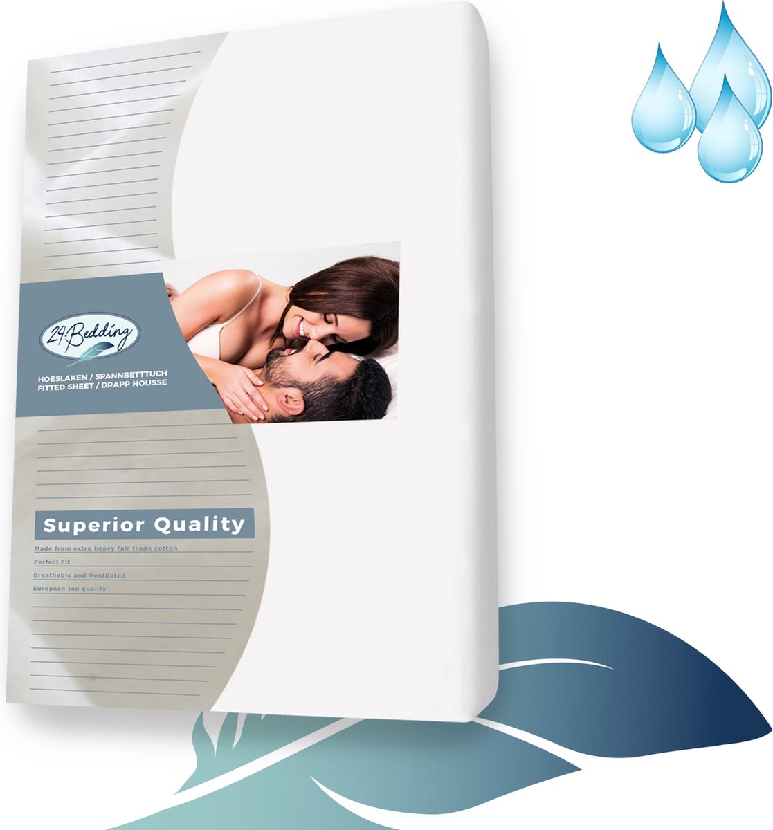 24-Bedding Waterdicht Molton Topper Hoeslaken - Topdek Hoeslaken 160x220 cm