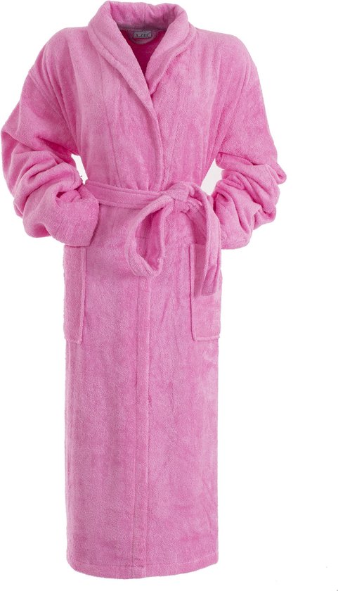 Bamboe sauna badjas - ochtendjas - duster roze - maat XXL