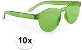 10x Groene verkleed zonnebril voor volwassenen - Feest/party bril groen
