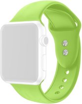 By Qubix Siliconen sportbandje - Lichtgroen - Dubbele druksluiting - Geschikt voor Apple Watch 42 - 44 - 45 - Ultra - 49mm - Compatible Apple watch