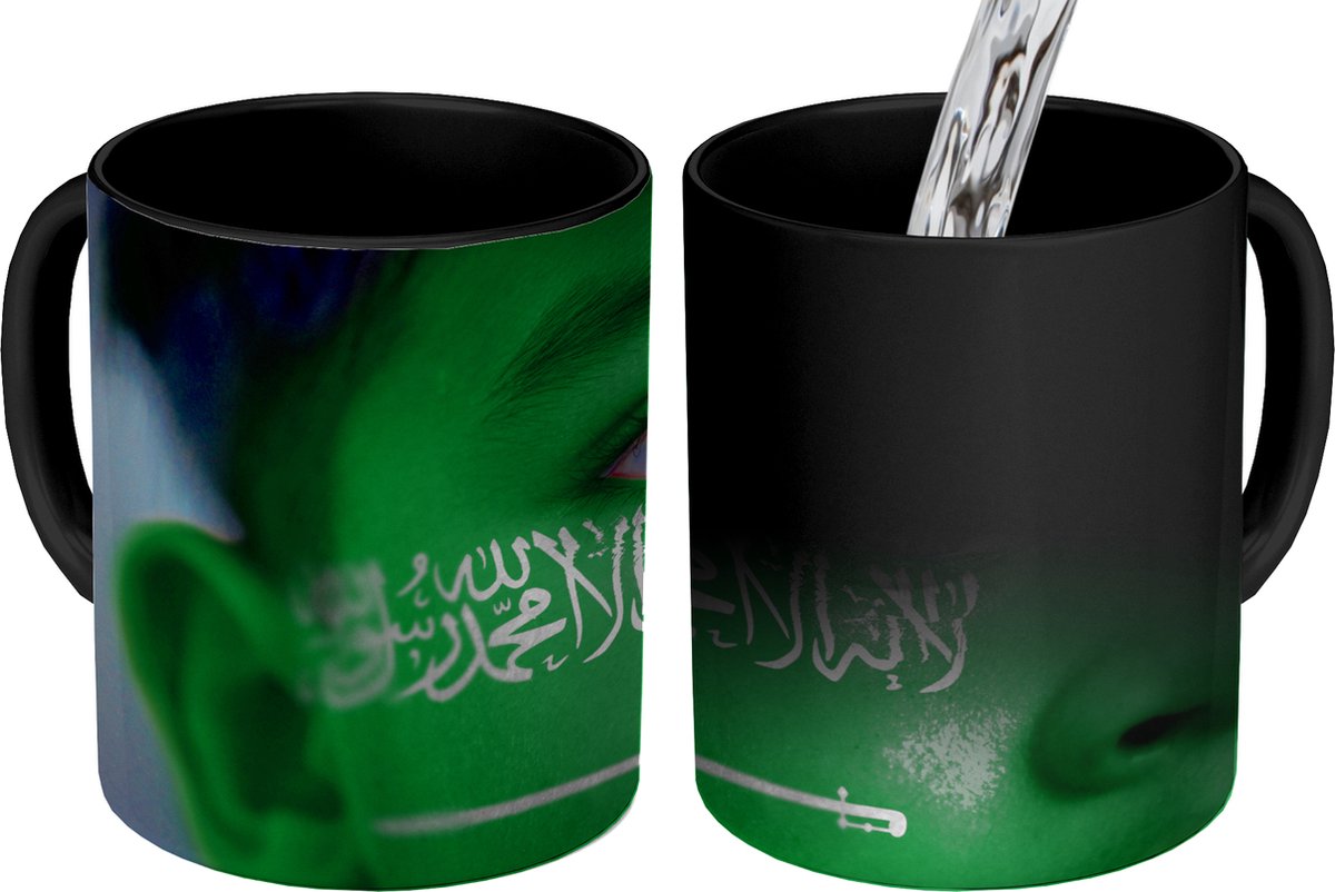 Magische Mok - Foto op Warmte Mokken - Koffiemok - Vlag van Saoedi-Arabië - Magic Mok - Beker - 350 ML - Theemok