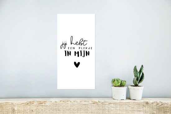 Poster Tu as une place dans mon cœur - Partner - Citations - Dictons - 20x40 cm - Cadeau Vaderdag - Cadeau - Cadeau pour lui - Astuce - Hommes