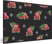Cadre photo avec affiche - Noël - Motif - Voiture - 60x40 cm - Cadre pour affiche - Décorations de Noël - Décoration de Noël pour l'intérieur - Noël