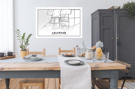 Affiche Plan de la ville - Lelystad - Pays- Nederland - 120x80 cm