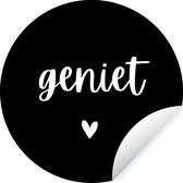 WallCircle - Muurstickers - Behangcirkel - Spreuken - Quotes - Geniet - 80x80 cm - Muurcirkel - Zelfklevend - Ronde Behangsticker