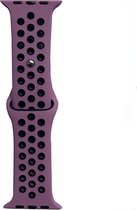 Hidzo Horlogebandje - bandje geschikt voor Apple Watch Series 1/2/3/4 - 42MM / 44MM - Siliconen - Paars/Zwart