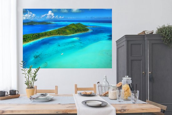 Poster Les îles Bora Bora 180x120 cm - Tirage photo sur Poster (décoration murale salon / chambre) XXL / Groot format! / Mer et plage