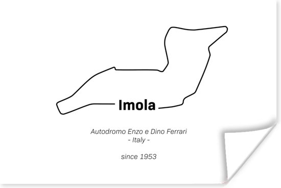 Poster Imola - Formule 1 - Circuit - 120x80 cm - Cadeau voor man