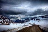 Slingerweg in Sneeuwlandschap op IJsland - Extra Moeilijke Puzzel 1500 stukjes |IJsland - Landschap - Fons Kern