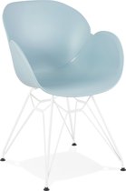 Alterego Moderne stoel 'FIDJI' blauw met wit metalen voeten