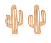 Fashionidea - Mooie rosé goudkleurige cactus oorbellen de Roségold Cactus Earrings